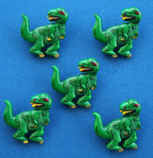 Dinosaur Buttons - Green T-rex  28mm