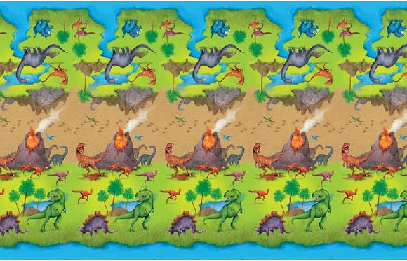 Dinosaur Scene Tablecover - Plastic