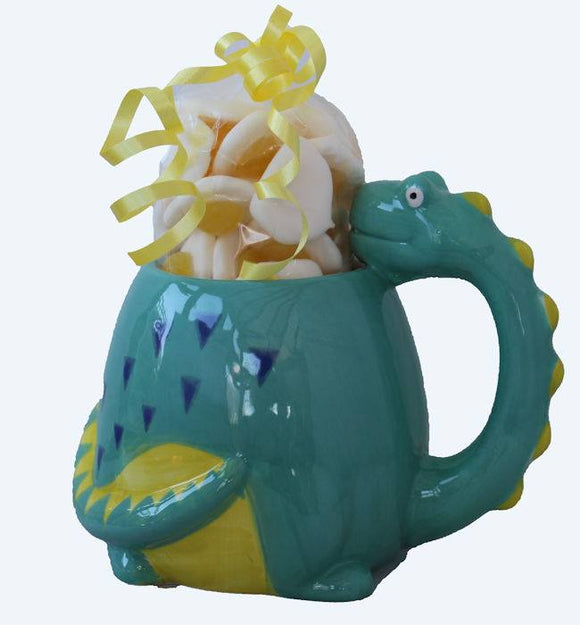 Diplodocus Mug with Haribo Fried Eggs