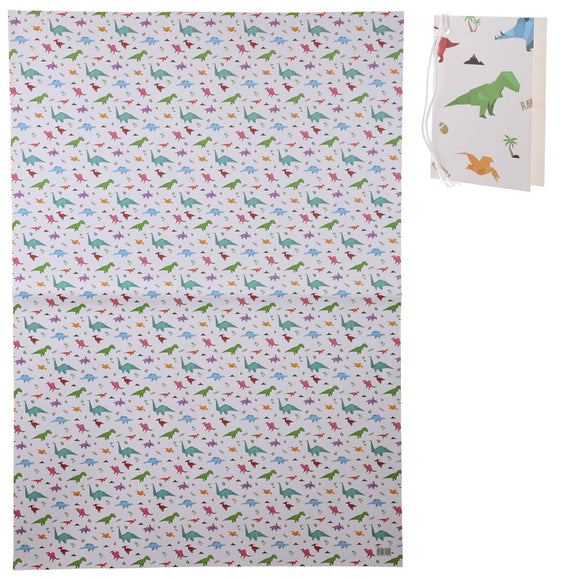 Dinosaur Origami Gift Wrap DOUBLE Sheet