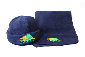 Fleece Dinosaur Hat and Scarf Set