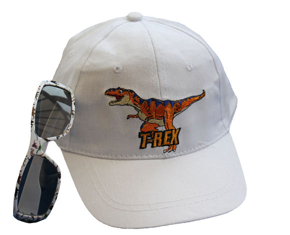 T-rex Baseball Cap and Sunglasses Set