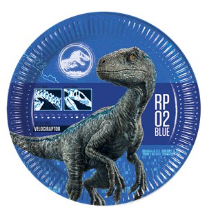 Jurassic World Blue Paper Plates 23cm