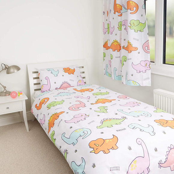 Dinosaur Pastel Duvet Cover Set - Single