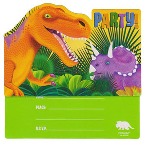 Dinosaur Party Invitations - Pack of 8