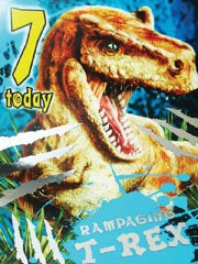 T-rex Birthday Card - 7 TODAY