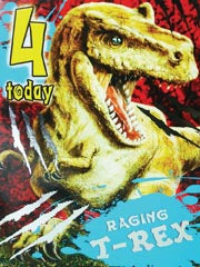 T-rex Birthday Card - 4 TODAY