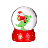 Santa on a T-rex Snow Globe