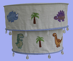 Dinosaur Two Tiered Fabric Lampshade