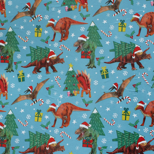 Dinosaur Christmas Gift Wrap Roll 10m