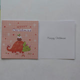 Dinosaur Glitter Christmas Cards - pack of 8