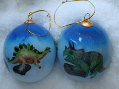 Herbivores Handpainted Glass Ornament