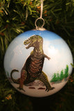 T-rex Handpainted Glass Ornament